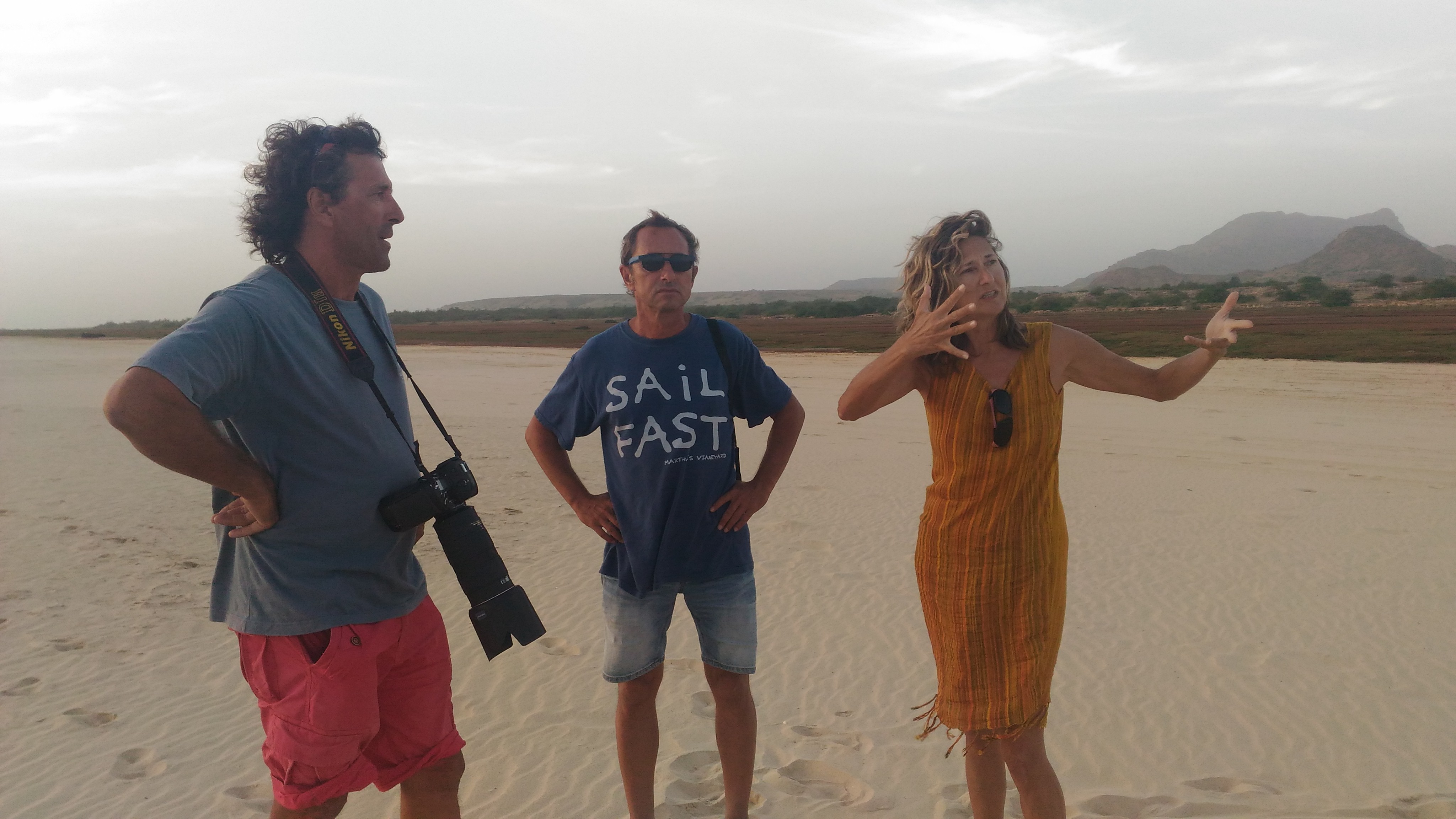 Dominique, Pierrick & Zeyno at the beach of Santa Monical, Boavista, Cape Verde.