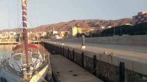 Port of Adra - Our boat along the Muelle de Ribera.